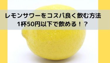 レモンサワーをコスパ良く飲みたい人だけ読んでください【50円で飲める】